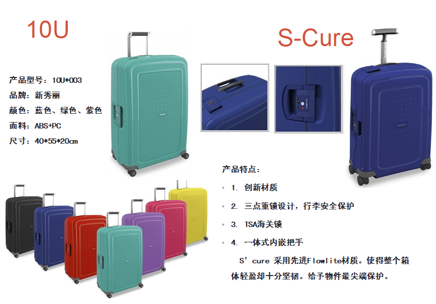新秀丽旅行箱10U*003  价格：2880元